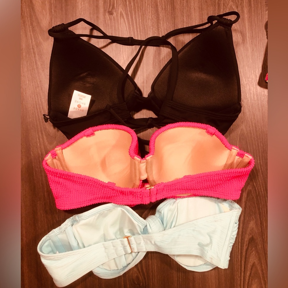 3-Pack Women’s Bikini Tops — Black, Hot Pink & Mint Green - Picture 2 of 2